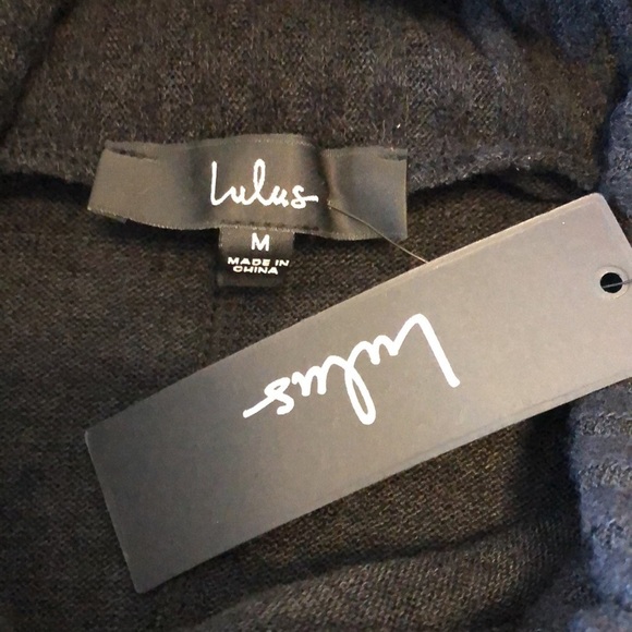 NWT Lulus Sweater Dress Sz M Black Fuzzy Cowl Neck Pullover Fall Cozy Comfy - Picture 6 of 8